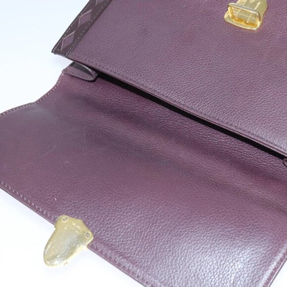 SAINT LAURENT Hand Bag Leather 2way Purple Gold - Picture 13 of 16